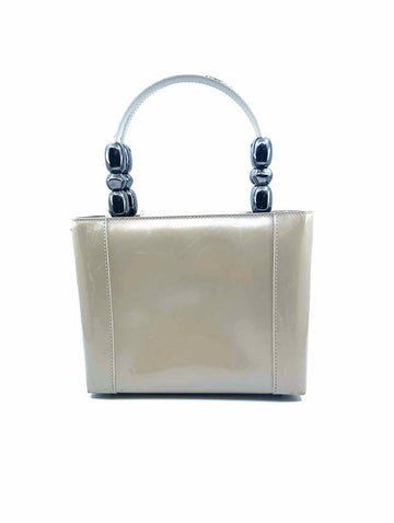 CHRISTIAN DIOR Beige Patent Leather Solid Handbag