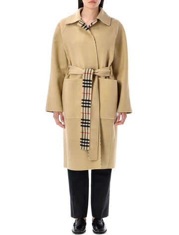 BURBERRY Reversible Wool Wrap Jacket Size 8