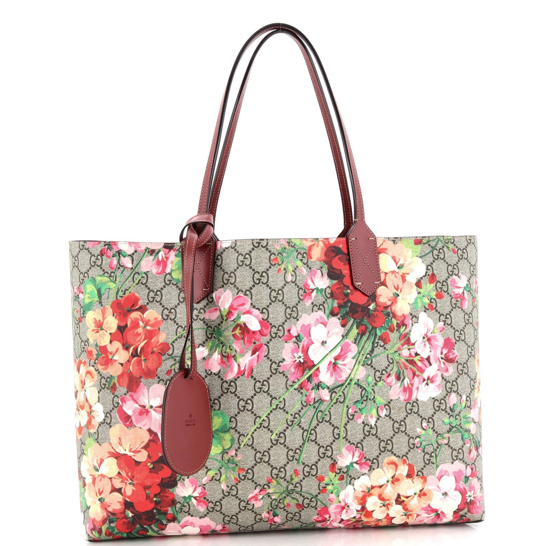Reversible Tote Blooms EC Print Leather Medium