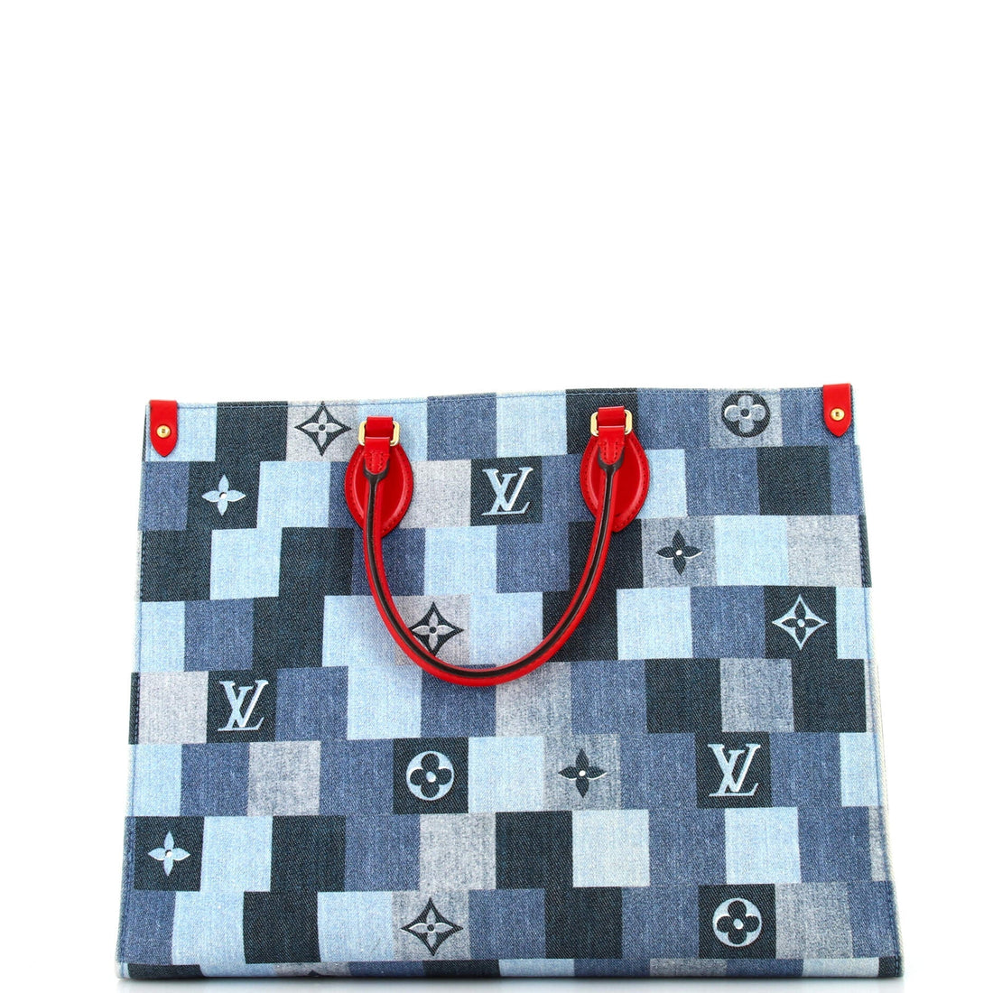 Louis Vuitton OnTheGo Tote Damier and Monogram Patchwork Denim GM