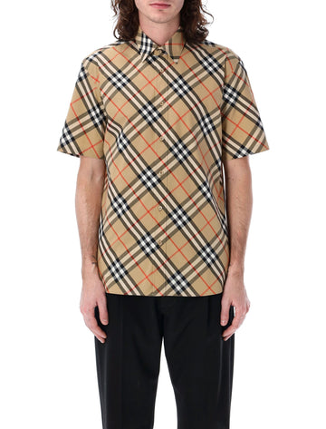BURBERRY Men's Check Cotton Shirt - Size L