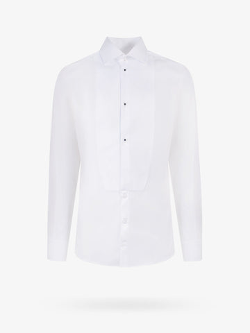 Dolce & Gabbana Men Cotton Shirt With Frontal Plastron