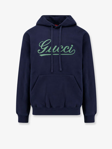 Gucci Men Cotton Sweatshirt With Gucci Embroidery On The Front