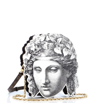 Louis Vuitton Pochette Tete Limited Edition Fornasetti Architettura Print Leather and Monogram Canvas