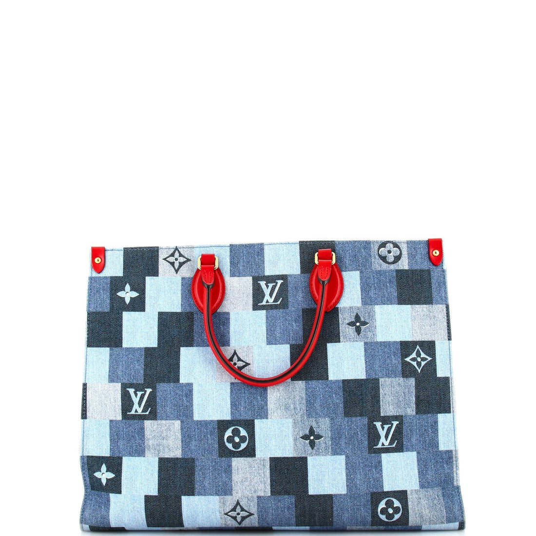 Louis Vuitton OnTheGo Tote Damier and Monogram Patchwork Denim GM