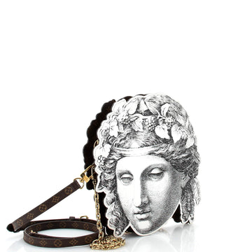 Louis Vuitton Pochette Tete Limited Edition Fornasetti Architettura Print Leather and Monogram Canvas