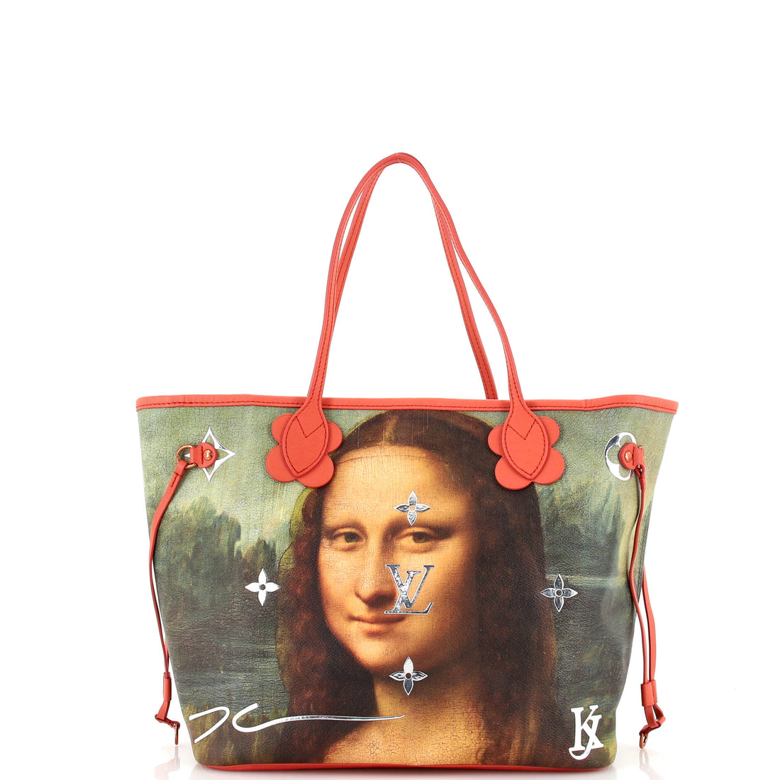 Louis Vuitton Neverfull NM Tote Limited Edition Jeff Koons Da Vinci Print Canvas MM