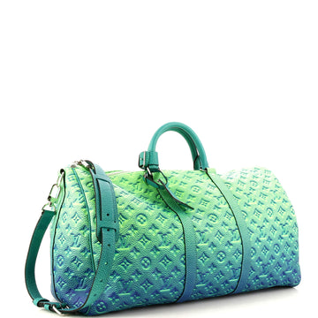 Louis Vuitton Keepall Bandouliere Bag Limited Edition Illusion Monogram Taurillon Leather 50