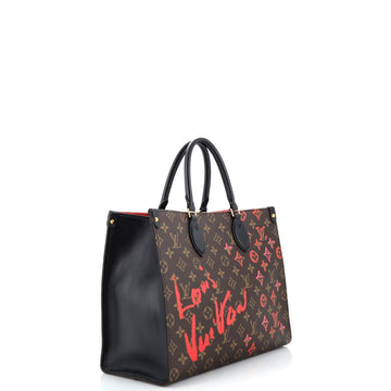 Louis Vuitton OnTheGo Tote Limited Edition Fall in Love Monogram Canvas MM