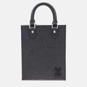 Black Epi Leather Petit Sac Plat Bag