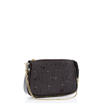 Louis Vuitton Pochette Accessoires Monogram Vernis with Monogram Canvas Mini