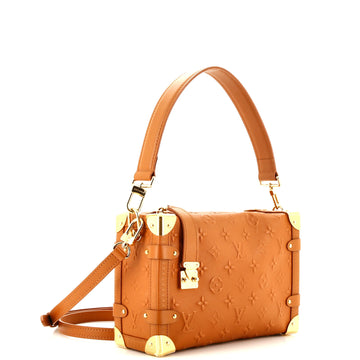 Louis Vuitton Side Trunk Handbag Debossed Monogram Leather PM