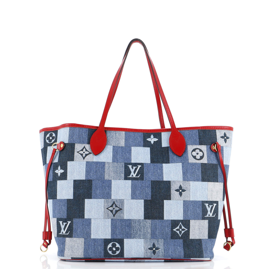 Louis Vuitton Neverfull Tote Damier and Monogram Patchwork Denim MM