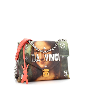 Louis Vuitton Chain Shoulder Bag Limited Edition Jeff Koons Da Vinci Print Canvas