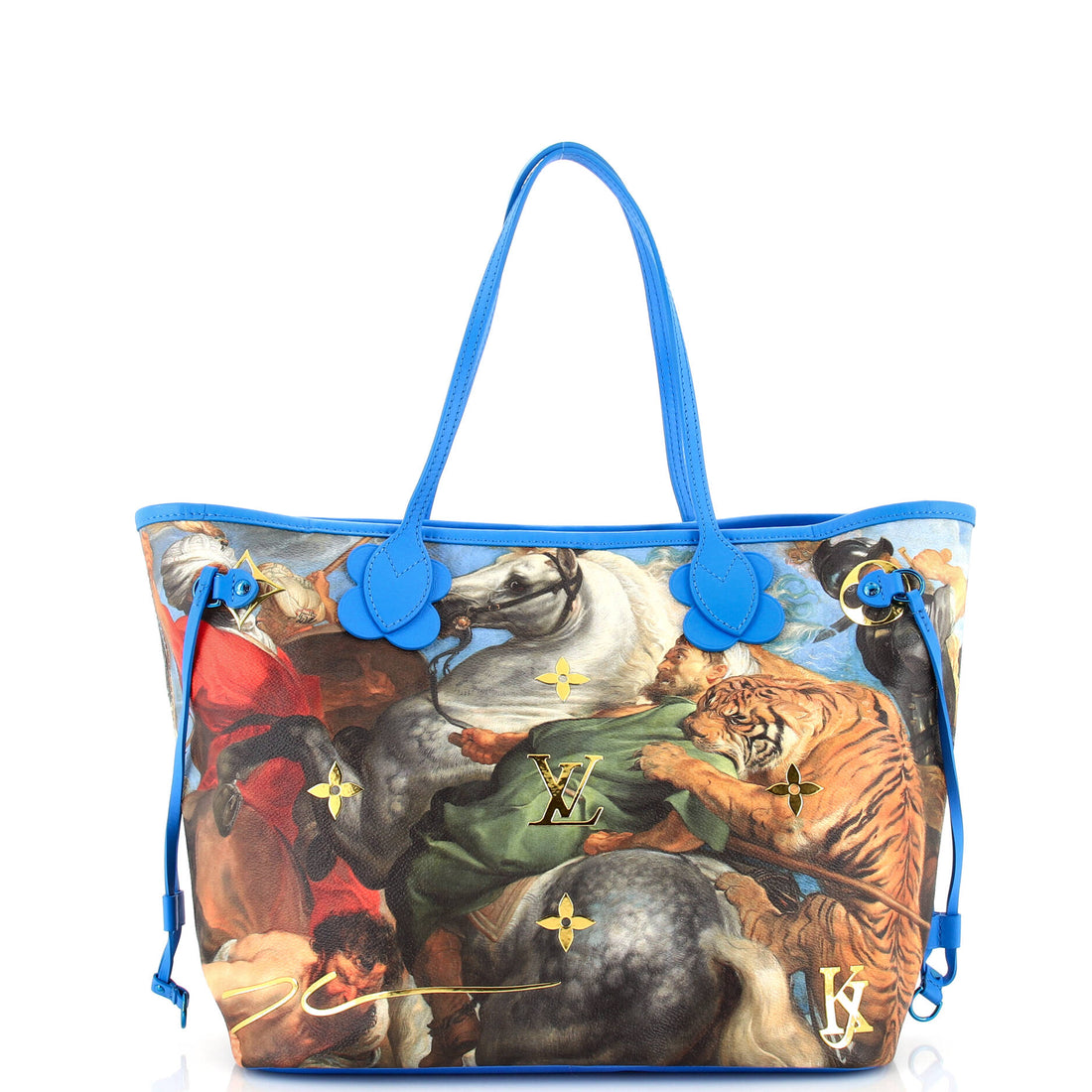 Louis Vuitton Neverfull NM Tote Limited Edition Jeff Koons Rubens Print Canvas MM