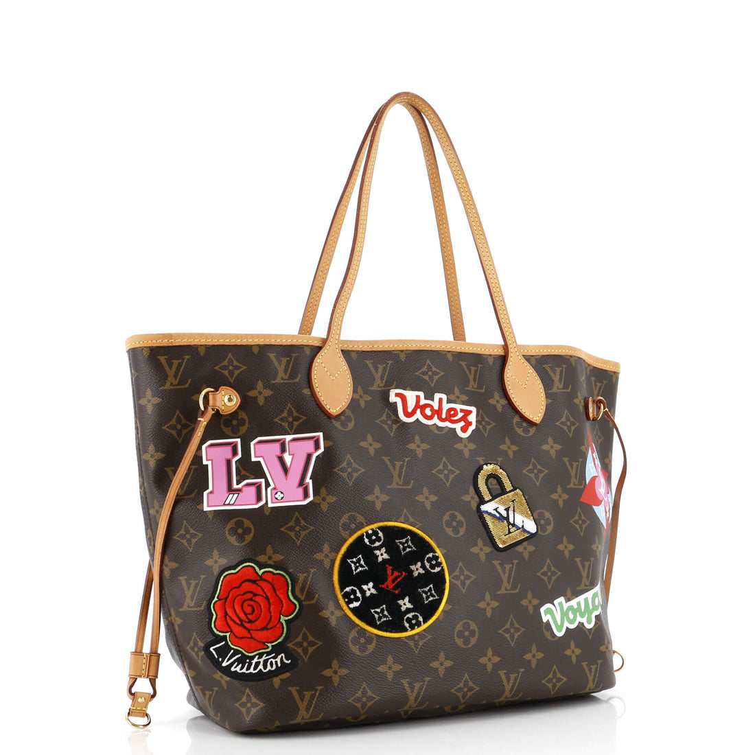 Louis Vuitton Neverfull NM Tote Limited Edition Patches Monogram Canvas MM