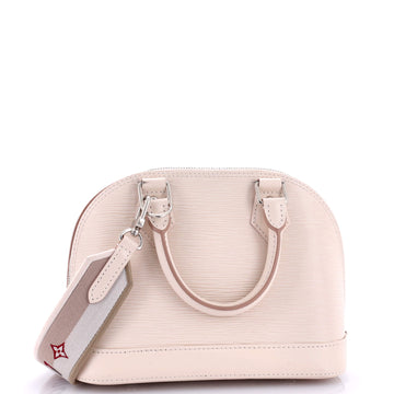 Louis Vuitton Alma Handbag Epi Leather with Logo Jacquard Strap BB