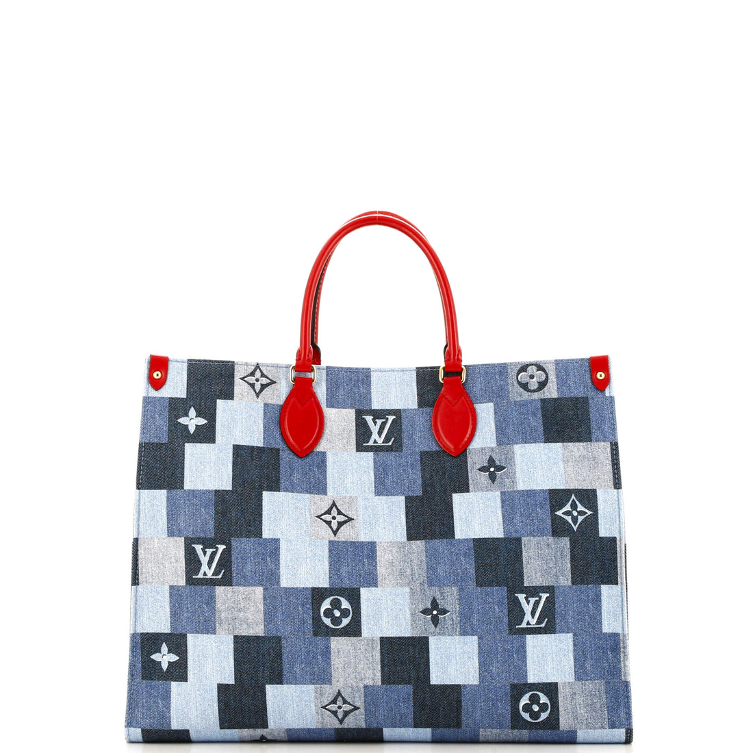 Louis Vuitton OnTheGo Tote Damier and Monogram Patchwork Denim GM