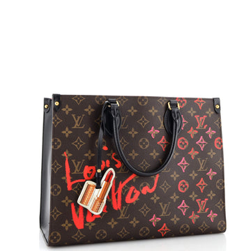 Louis Vuitton OnTheGo Tote Limited Edition Fall in Love Monogram Canvas MM