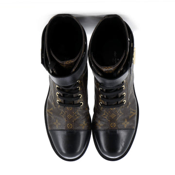 Louis Vuitton Women's Wonderland Flat Ranger Boots Monogram Canvas and Leather