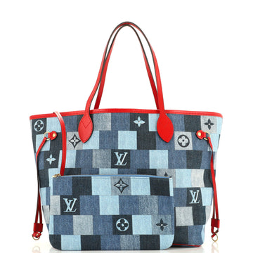 Louis Vuitton Neverfull Tote Damier and Monogram Patchwork Denim MM