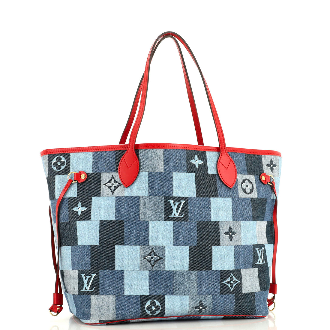 Louis Vuitton Neverfull Tote Damier and Monogram Patchwork Denim MM