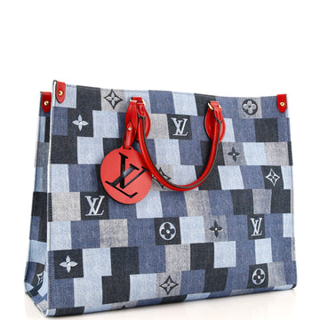 Louis Vuitton OnTheGo Tote Damier and Monogram Patchwork Denim GM