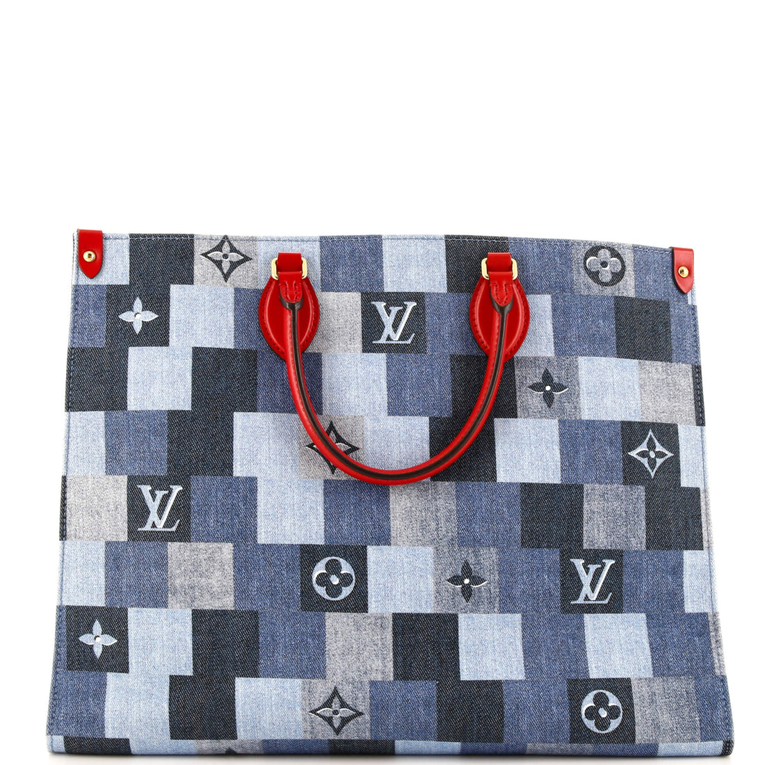 Louis Vuitton OnTheGo Tote Damier and Monogram Patchwork Denim GM