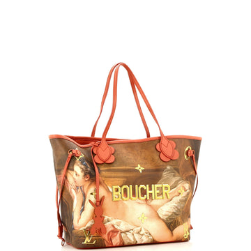 Louis Vuitton Neverfull NM Tote Limited Edition Jeff Koons Boucher Print Canvas MM