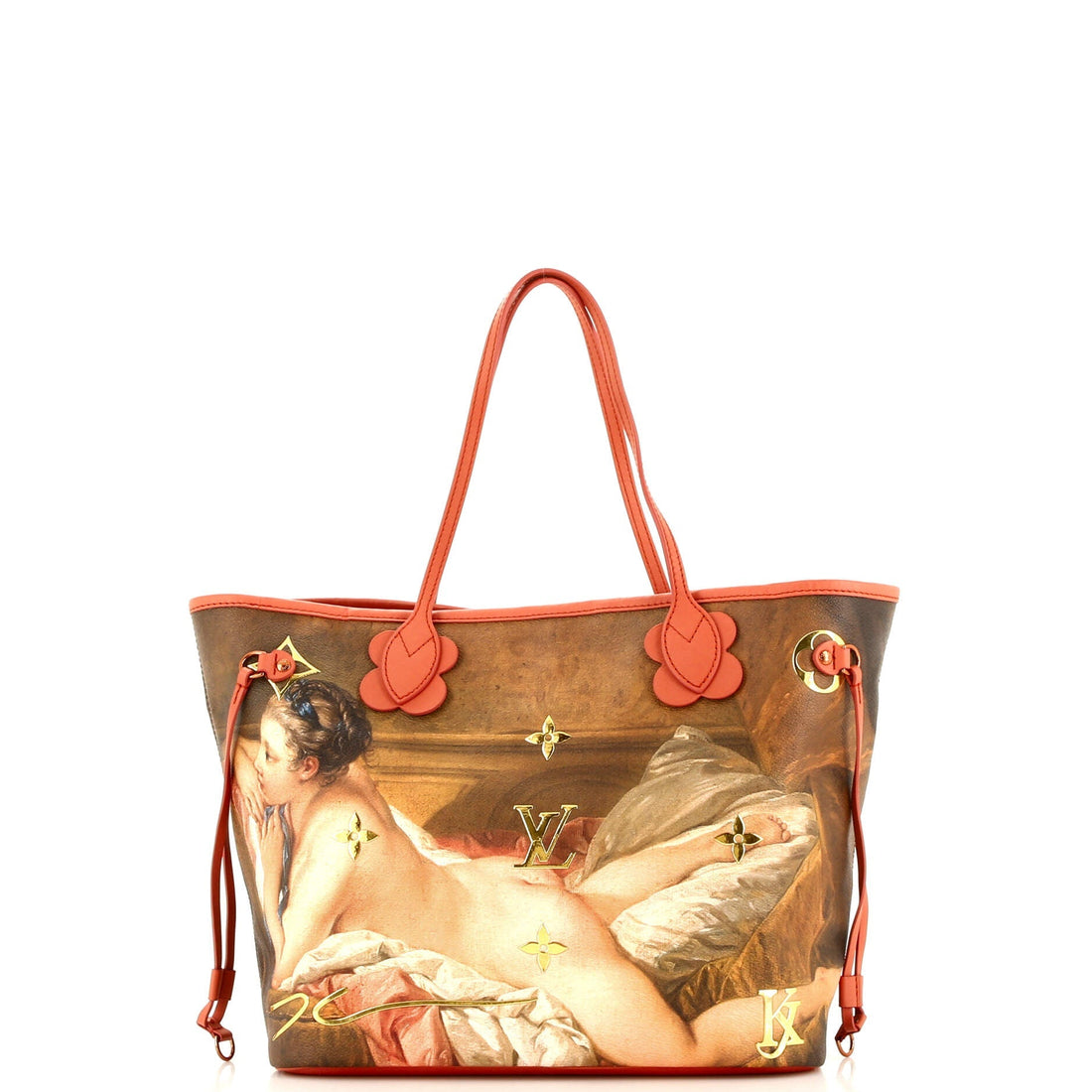 Louis Vuitton Neverfull NM Tote Limited Edition Jeff Koons Boucher Print Canvas MM