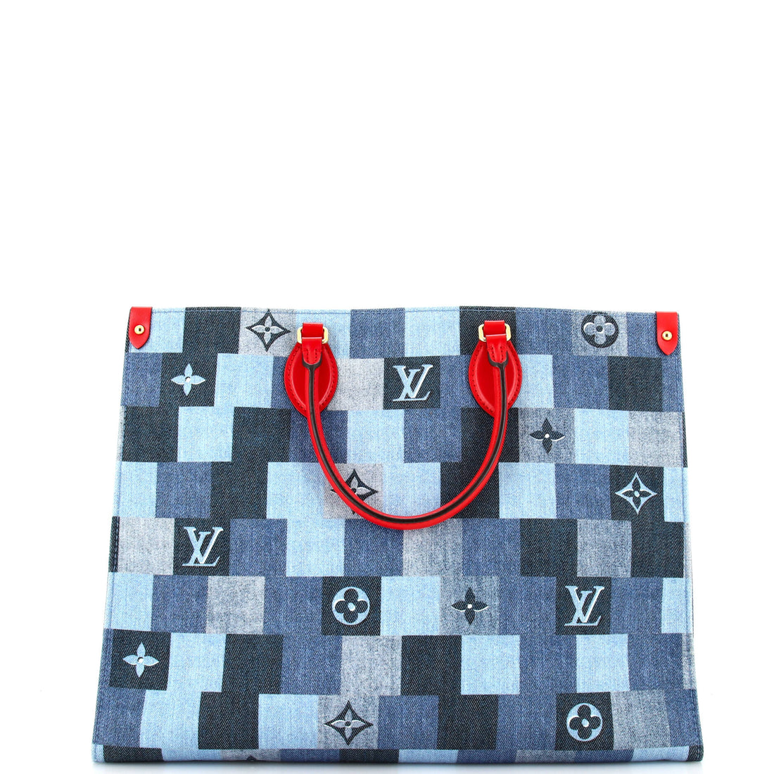 Louis Vuitton OnTheGo Tote Damier and Monogram Patchwork Denim GM