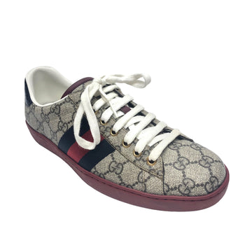 Brown & Red Shoes Luxury Designer Gucci, Size 7.5