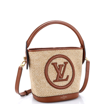 Louis Vuitton Petit Bucket NM Bag Raffia with Leather