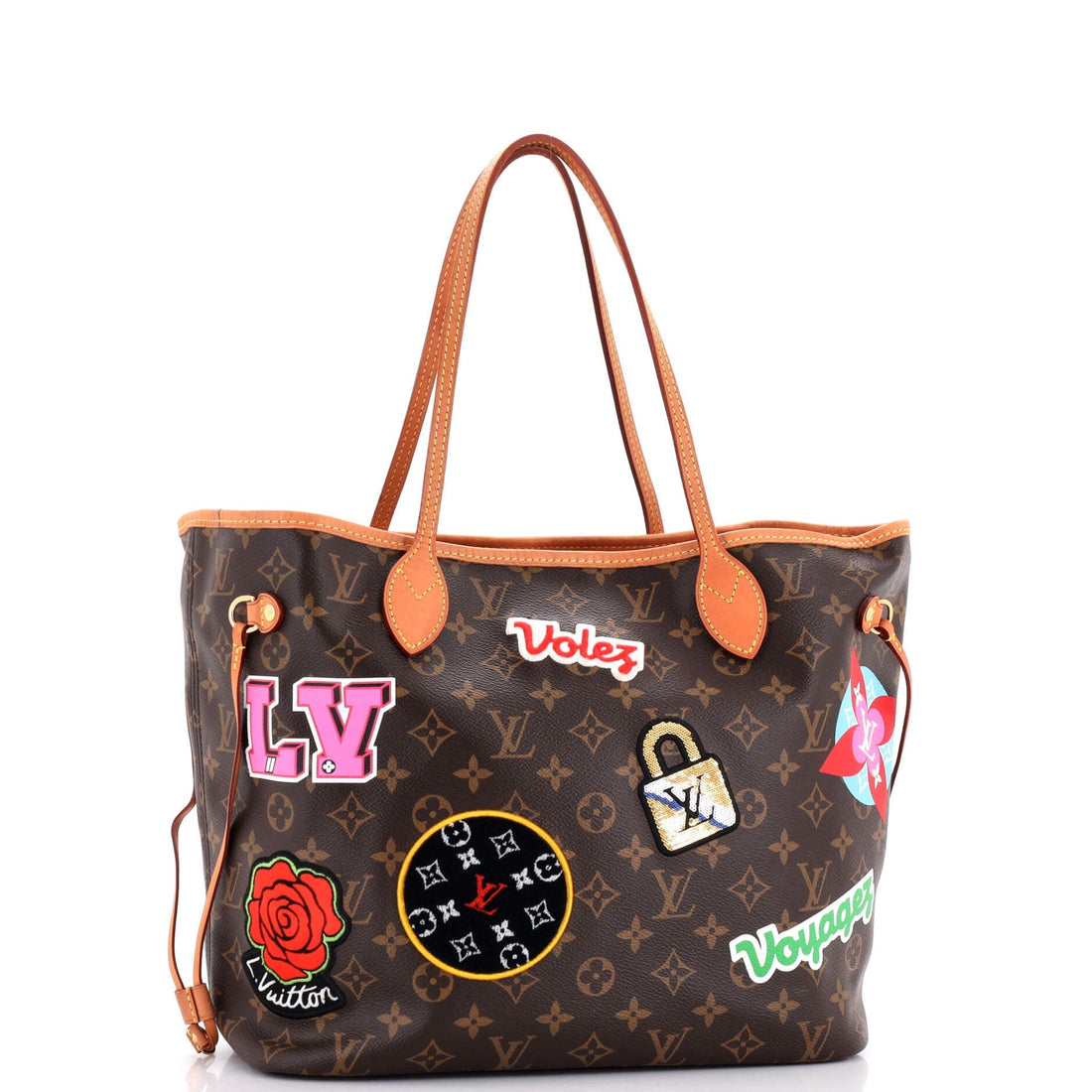 Louis Vuitton Neverfull NM Tote Limited Edition Patches Monogram Canvas MM