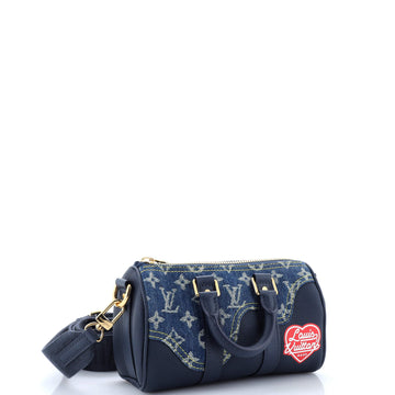 Louis Vuitton Nigo Keepall Bandouliere Bag Monogram Denim and Taurillon Leather XS