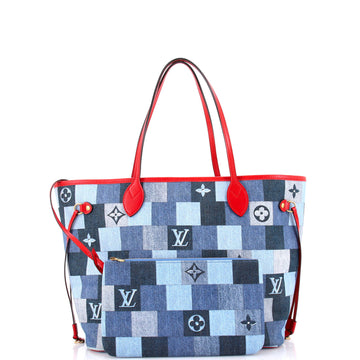 Louis Vuitton Neverfull Tote Damier and Monogram Patchwork Denim MM