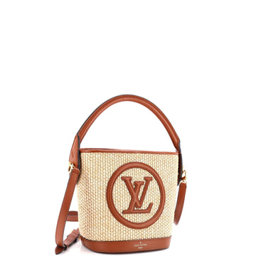 Louis Vuitton Petit Bucket NM Bag Raffia with Leather