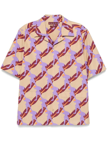 Gucci Men `Twisted Surf On Pop` Print Shirt