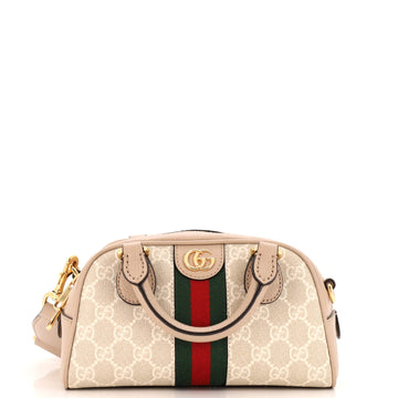 GUCCI Ophidia Convertible Boston Top Handle Bag GG Coated Canvas Mini
