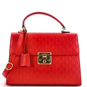Padlock Top Handle Bag Guccissima Leather Medium