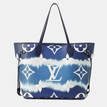 Blue Coated Canvas MM Neverfull Tote Bag