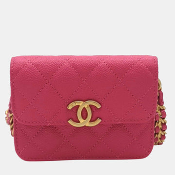 Pink Caviar Chain Melodie Card Wallet