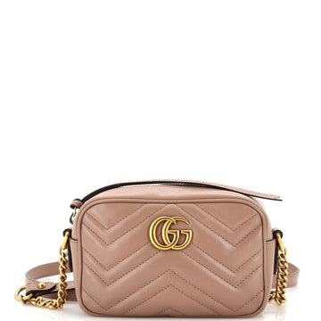 GUCCI GG Marmont Shoulder Bag Matelasse Leather Mini