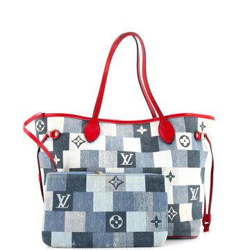 Louis Vuitton Neverfull Tote Damier and Monogram Patchwork Denim MM