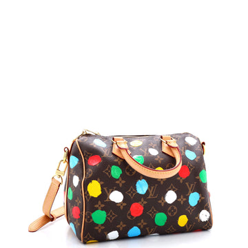 Louis Vuitton Speedy Bandouliere Bag Yayoi Kusama Painted Dots Monogram Canvas 25
