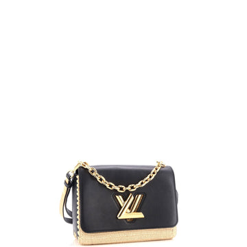 Louis Vuitton Twist Convertible Handbag Leather and Raffia MM