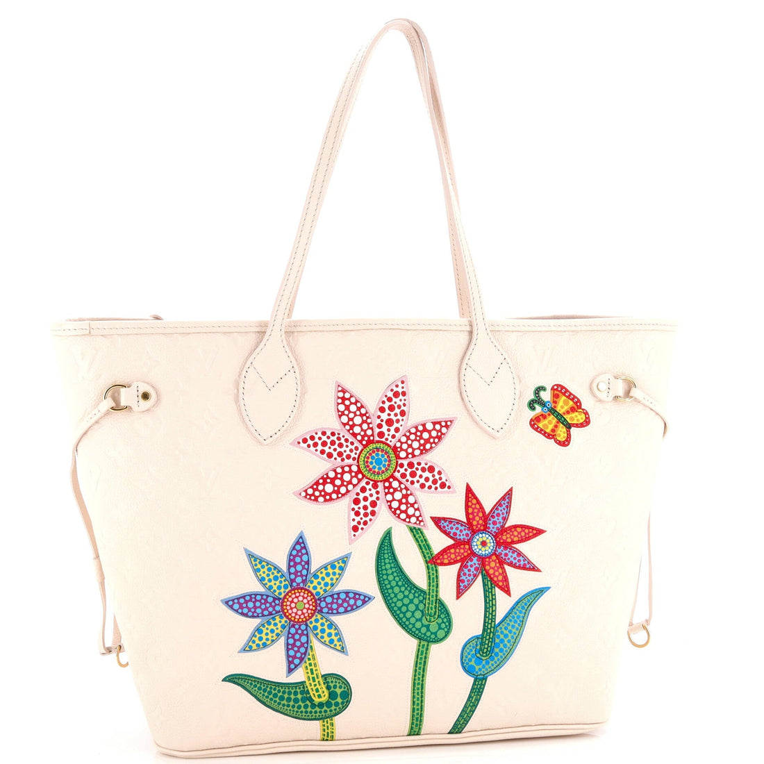 Louis Vuitton Neverfull NM Tote Yayoi Kusama Flowers Monogram Empreinte Leather MM