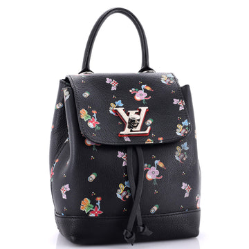 Louis Vuitton Lockme Backpack Floral Printed Leather Mini