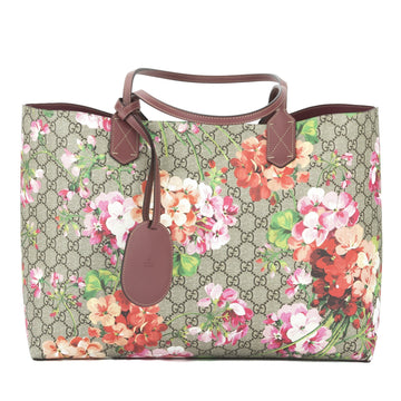 G*G Antique Rose Leather Reversible CS Blooms Medium Tote (New with Tags)