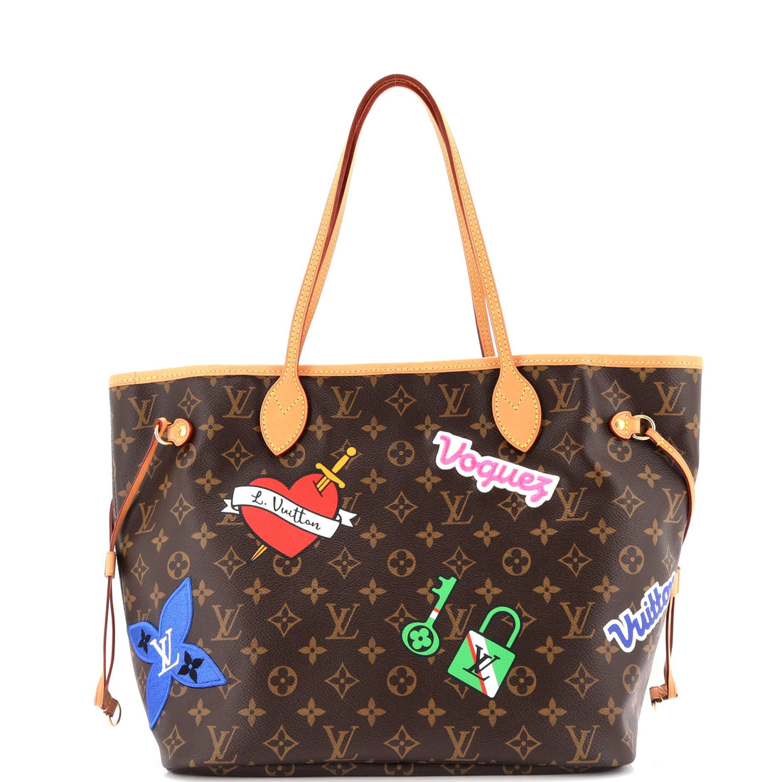 Louis Vuitton Neverfull NM Tote Limited Edition Patches Monogram Canvas MM
